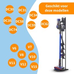 WoonWonder - Stabiele Metalen Stofzuigerstandaard voor Dyson & Dyson Handheld met ruimte voor Draadloze Stofzuigeropzetstukken en Accessoires - Dyson — thumbnail 4