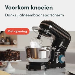 KitchenBrothers 2000W Keukenmachine - Keukenrobot - 6,2L - Mixer met Mengkom - Keukenmixer - BPA-vrij - Zwart — thumbnail 5