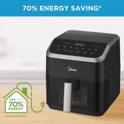 DeXem - Heteluchtfriteuse 7L - airfryer - airfryer oven - heteluchtoven - Midea Heteluchtfriteuse - Heatxpress-Technologie - 90% Minder Olie - Energie En Tijdbesparing Met 7 Pre sets, — thumbnail 3