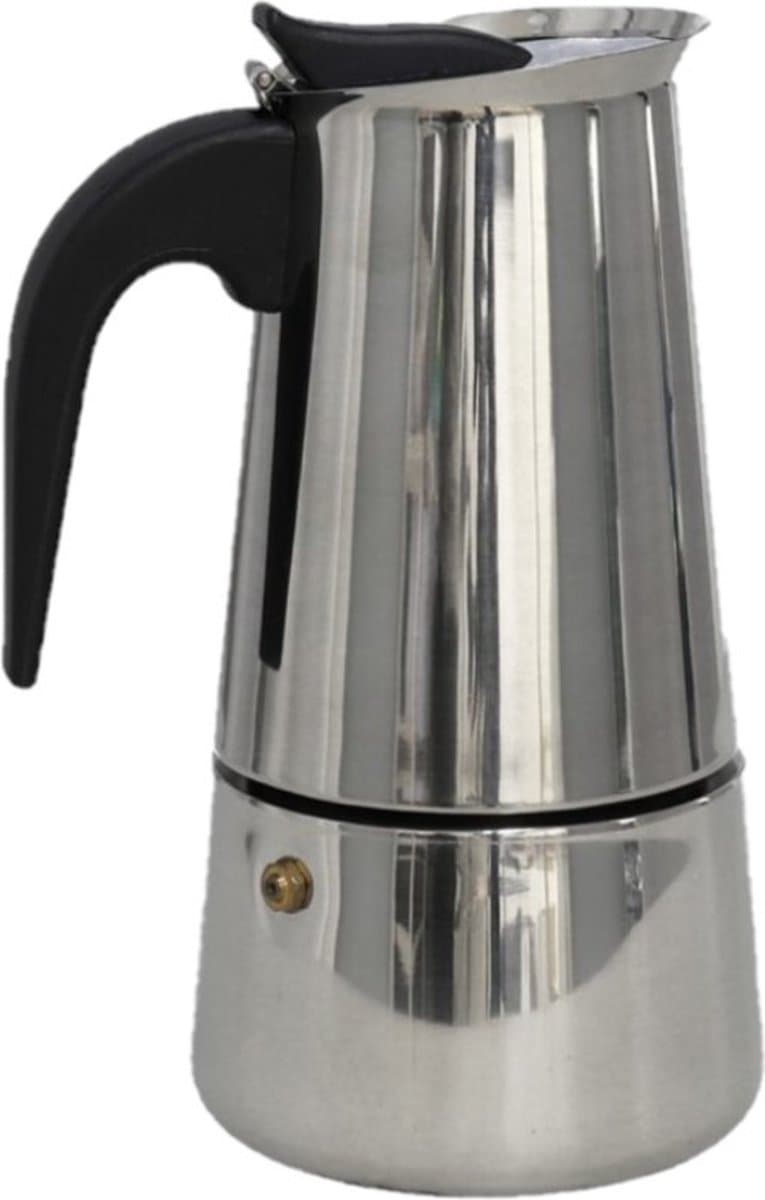 Zilveren percolator / espresso koffie apparaat voor 9 kopjes RVS - Koffiezetapparaat - Koffiezetter voor camping/caravan - Cafetiere — afbeelding 1