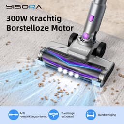 YISORA S3 snoerloze steelstofzuiger, 33KPa krachtige zuigkracht, 80 minuten automatische werking,6 filterniveaus, LED-verlichting — thumbnail 3