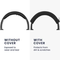 kwmobile cover voor koptelefoon hoofdband - geschikt voor AudioTechnica ATH-S200BT / ATH-S220BT - Koptelefoon band hoes van neopreen - In zwart — thumbnail 3