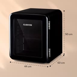 Klarstein Poplife Retro Drankenkoeler - 48 Liter - Temperatuur: 0-10 °C - 39 dB - 50 Cm Hoog - Verstelbare pootjes - EEK E - Compressiekoeling - Mini koelkast - Drankkoelkast - Zwart — thumbnail 5