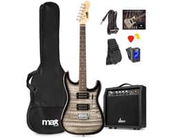Max GigKit Elektrische gitaar 4/4 - Met 40 Watt versterker en accessoires - Zwart