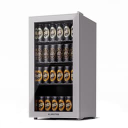 Klarstein koelkast met glazen deur, stille roestvrijstaal koelkast, indoor/outdoor drankenkoelkast, smalle wijnkoelkast voor dranken, 74L koelkast met uitneembare schappen, 3-18°C — thumbnail 1