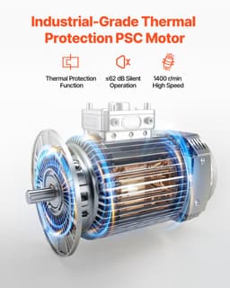 Industriële Staande Ventilator, 570 mm, 90 Graden Oscillatie, In Hoogte Verstelbaar met 3 Snelheden, Krachtige Ventilator voor Woonkamer, Thuis en Kantoor, Zwart — thumbnail 5