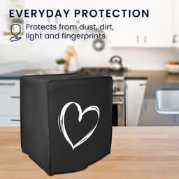 kwmobile heteluchtfriteuse beschermhoes geschikt voor Ninja Air Fryer MAX (5,2L) - Kunststof hoes voor friteuse - Brushed Hart design — thumbnail 4