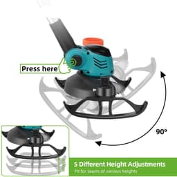 Handmaaier - Grasmaaier - Grastrimmer - Grasschaar - Grasmachine - 3000W - 6-Inch - Elektrische/Accu - Grastrimmer met 90° Verstelbare Kop – Snoerloos Tuingereedschap - 21V/18V Compatibel - Inclusief 2x Accu — thumbnail 3