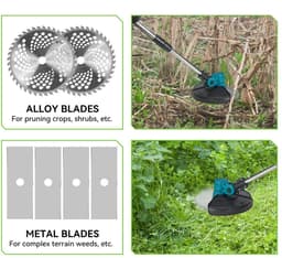 Handmaaier - Grasmaaier - Grastrimmer - Grasschaar - Grasmachine - 4000W - 9 Inch - Elektrische/Accu - Borstelloze Grastrimmer met Digitaal Display – Krachtige Accu Tuinmaaier - 21V/18V Compatibel - Zonder Batterij — thumbnail 5