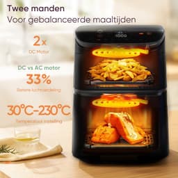 Cosori TurboTower – Dubbele Airfryer XXL – 10.8L – 2 Manden Apart Instelbaar – 7 Programma’s — thumbnail 4