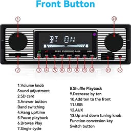 Autoradio met Bluetooth 4 x 60 W en FM-radio USB/MP3/AUX-poort handsfree bellen met draadloze afstandsbediening — thumbnail 5