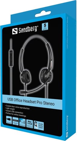 Sandberg - 126-13 - USB Office Headset Pro Stereo - Zwart - Microfoon — thumbnail 5