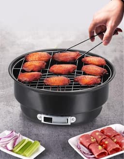 Barbecue Houtskool Grill Roestvrij Staal Draagbare Camping Roker Grill - Tafelblad Houtskool Barbecue Stove — thumbnail 4