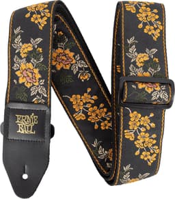 Ernie Ball Classic Jacquard - Gitaarriem - Tangerine Blossom - Polypropeen - Leren Uiteinden - Verstelbaar 104-182 cm - Breedte 5 cm — thumbnail 1