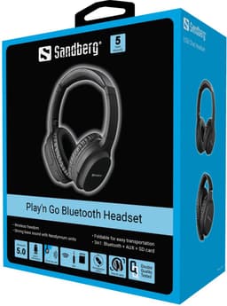Sandberg - 126-37 - Play'n Go Bluetooth Headset - Bedraad en draadloos - Oproepen/muziek - Micro-USB - Zwart — thumbnail 4