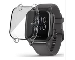 Strap-it TPU case protectie - transparant bescherm hoesje geschikt voor Garmin Venu SQ / Venu SQ 2 - doorzichtige beschermhoes voor Venu SQ 1 en 2