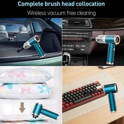 Draagbare Stofzuiger - Mini Reiniger - Auto Interieur - Krachtige Zuigkracht - 500 ml Capaciteit - Zilver — thumbnail 3