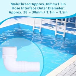 Elleboogadapterconnector, 3 stuks 90 graden zwembadpompfittingen, geschikte vervanging voor zwembadpompfilterskimmer compatibel met SPX1105Z3 SPX1105Z4 SPX1091Z7 — thumbnail 5