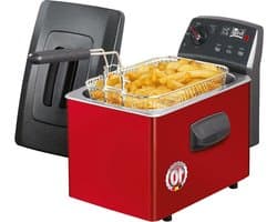 Friteuse 3 Liter - Keukenapparaat Frituren - Lekkere Snacks - Dubbel Verwarmingselement - 2400 Watt - Rood