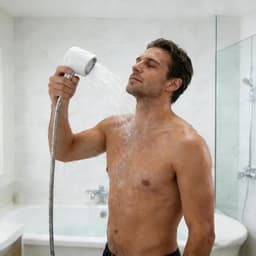Handheld Showerheads - Coarse Hole Universal Massager for Men | Adjustable Bathroom Shower Head with Ergonomic Grip, Ideal for Apartment, Home, RV, Camper, Marine, Gym, Hotel, and Spa Use — thumbnail 4