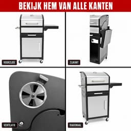 Landmann GrillChef Houtskoolbarbecue - 96 cm - Gietijzeren Rooster - Met Deksel — thumbnail 4