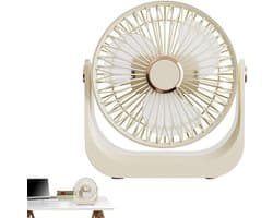 Tafelventilator voor slaapkamer, stille ventilator voor slaapkamer, met helling van 90 graden, draagbare circulator, 3 snelheden, 90 graden kantelbare kop en efficiënte luchtstroom