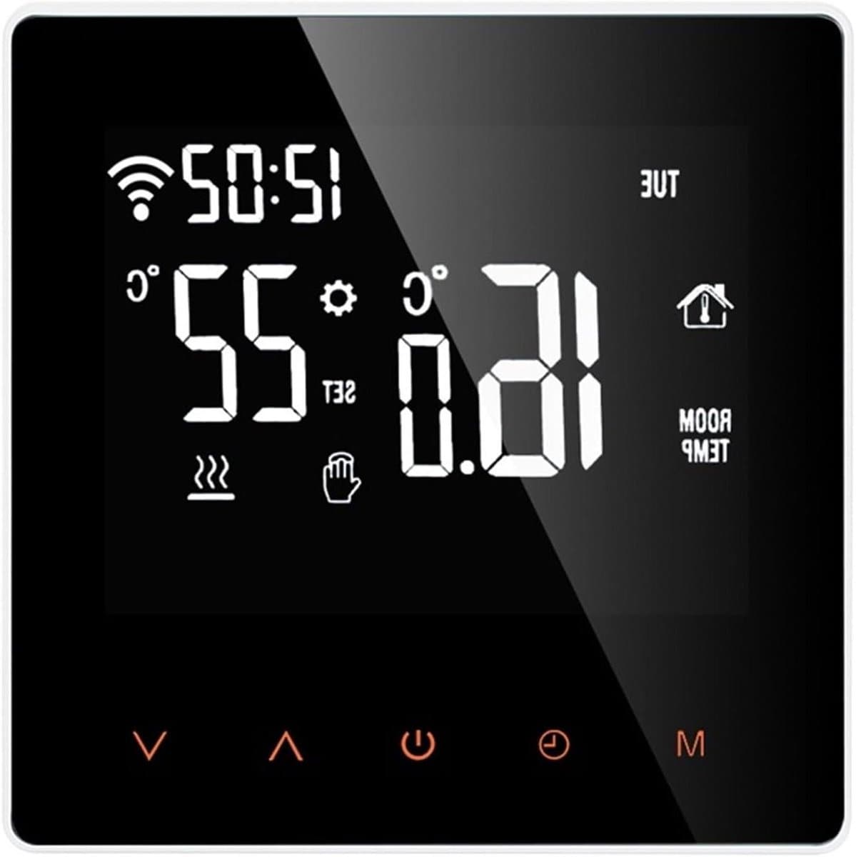 Slimme Thermostaat - Verwarming Bediening - Temperatuur Regelen - App Bediening - 86x86x40mm - Zwart — afbeelding 1