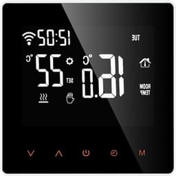 Slimme Thermostaat - Verwarming Bediening - Temperatuur Regelen - App Bediening - 86x86x40mm - Zwart — thumbnail 1