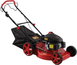 Benzine Grasmaaier - Gazonmaaier Tuinmachine - Gazon Onderhoud - Krachtige 5 pk Motor - 51 cm Maaibreedte - Zwart Rood — thumbnail 1