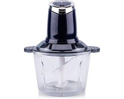 Vleesmolens, keukenmachines, 500 W elektrische keukenmachine met glazen kom van 2 liter, 2 snelheden, 4 bi-level messen, for vlees, groenten gehakt, geroerd, marineblauw (kleur: marineblauw, maat: (C