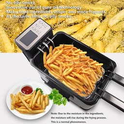 Elektrische friteuse van 4 liter met kijkvenster Aanrecht friteuse LED-display Temperatuurregeling Roestvrij staal Verwijderbare oliemand Non-stick Easy Clean 2000W — thumbnail 2