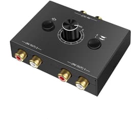 carmdering - L R Stereo Audio Schakelaar - Audio Selector - Splitter - Twee Richtingen Selectie - Eén Knop Dempen - Kunststof Behuizing - Compact Ontwerp - Plug And Play Gebruik - 1 Stuk — thumbnail 1