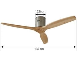 Lucande - Plafondventilatoren zonder verlichting - Hout, ijzer - H: 23 cm - licht hout, nikkel