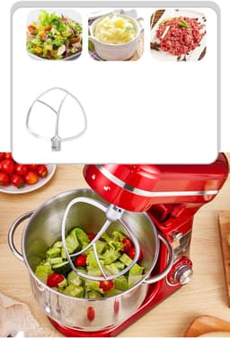 Keukenmixer – Keukenmachine - Keukenrobot - Foodprocessor - 6L - 2000W - Krachtige & Stille Motor – 6 Snelheden – Met Roestvrijstalen Kom – Metal Gray — thumbnail 2