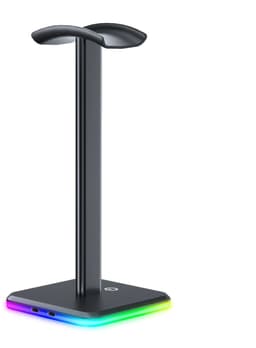 Hoofdtelefoonstandaard, houder voor over-ear gaminghoofdtelefoons, hoofdtelefoonstandaard voor internetcafés en e-sports, verlichte RGB-displaystandaard, multifunctioneel opbergrek voor hoofdtelefoons — thumbnail 1