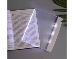Leeslampje LED - Oogvriendelijk Draadloos Dun Boekenlampje - Vlakke Plank voor Nachtlezen - Zelfstandig Boeklezen - Wit
