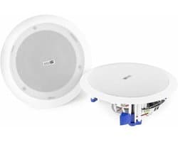 Actieve Plafondspeakers - Inbouw speakerset - Draadloos Muziek Streamen - Easy-fit Klemmen - 6.5 inch Woofer - Wit