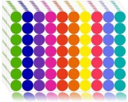 Kleurige zelfklevende stippen, 1400 stuks in 10 kleuren, ronde stickers voor knutselen en labelen
