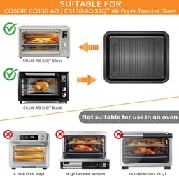 Airfryer Grillplaat - Crisper Plaat - Gezond Koken - Vaatwasmachinebestendig - 35 x 30 cm - Zwart — thumbnail 7
