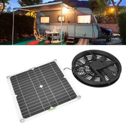 Allecto - Uitlaatventilator - Zonne-energie ventilator - 100 W - Koeling voor kippenhuis - Geschikt voor kassen en huisdieren - Waterdicht — thumbnail 3