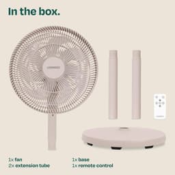 Staande ventilator - Vloer ventilator - Comfort Vergroten - 3 Instelbare Hoogtes - 110 cm - Beige — thumbnail 5