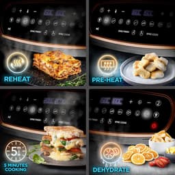 Heteluchtfriteuse Set - Airfryer Lades - Gezond Koken - Sync Cook Sync Finish - 10 Liter Capaciteit - Zwart Goud — thumbnail 5
