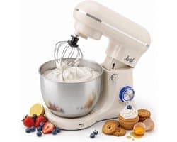 Keukenmachine - Mixer Kom - Bakken Maken - 1500W Krachtige Motor - 5L Kom - Creme