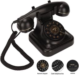 aladdien - Vintage Vaste Telefoon - Retro Telefoon - Ouderwets Design - Bureautelefoon - Schijfknop - Ideaal voor Thuis - Klassiek Model — thumbnail 2