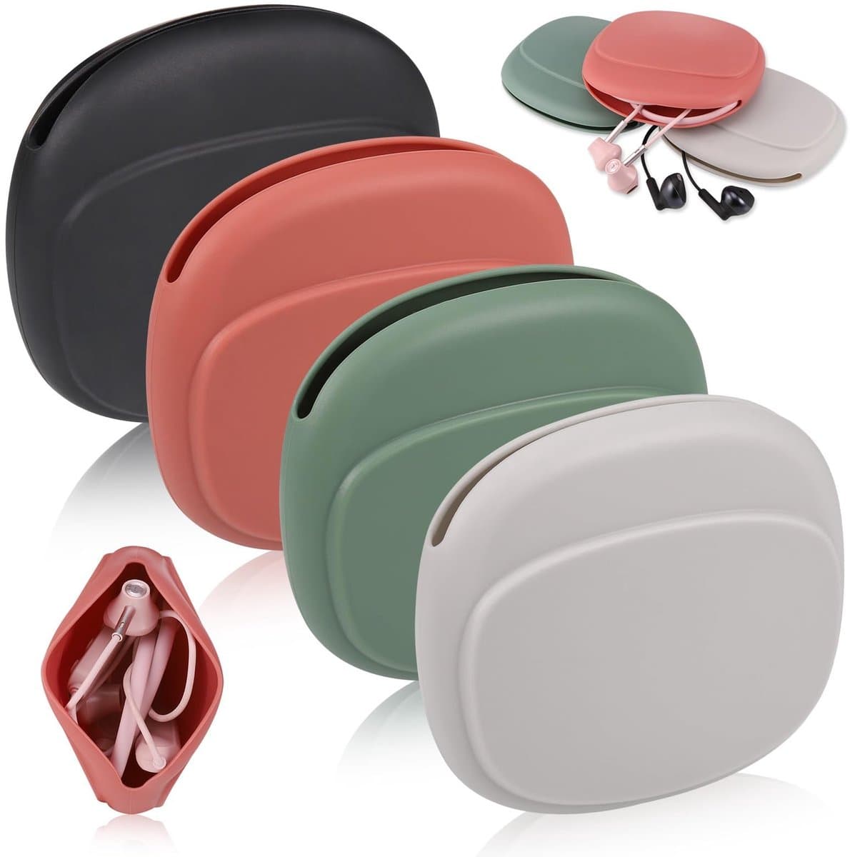 Store_7 - Waterdichte hoofdtelefoonhoesjes - Siliconen hoesjes - Compact en lichtgewicht - Zacht en duurzaam - Geschikt voor hoofdtelefoons - 4 stuks — afbeelding 1