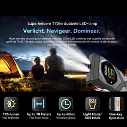 OSCAL TANK 1 Robuuste Smartphone 5G - 48GB RAM - 512GB ROM - 6,78 inch 2,4K FHD+ 120Hz - 20000mAh - 64MP + 50MP Camera, 20MP Nachtzicht - 170LM Dubbele LED-lamp - 100dB luidspreker - IP68/IP69K Outdoor Telefoon - Android 15 - NFC GPS - Zwart — thumbnail 2