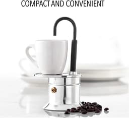 Dailygoody - Moka Pot - Mini 1 Cup Koffiezetapparaat - Draagbaar en Hittebestendig - Aluminium - Perfect voor Kamperen en Thuisfeesten - 50 ml — thumbnail 4
