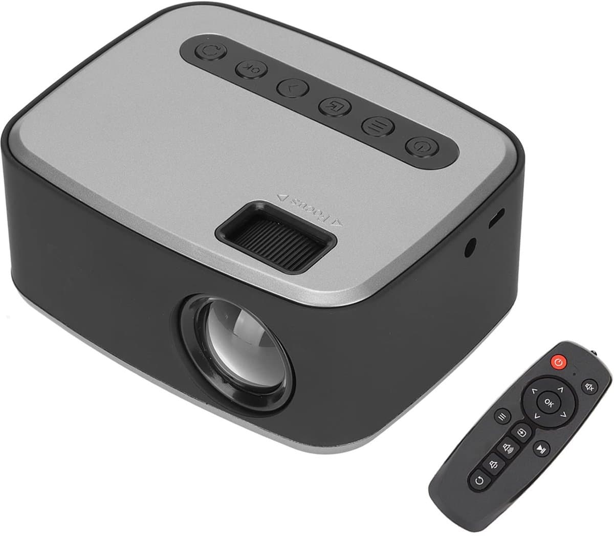 OmGoods - Dailygoody - Mini Projector - Draagbare Projector - Full HD 1080P - Zilver Zwart - Video Projector - Geschikt voor TV PC Smartphone - Compact formaat — afbeelding 1