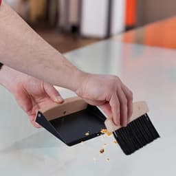 Kleine stofpan - Mini bezem - Tafel schoonmaken - Draagbaar ontwerp - 15 cm lengte - Zwart — thumbnail 2