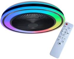 Plafondventilator - met afstandsbediening - Cuba ZWART 24Watt met LED lamp 3000K-4000K-6500K RGB CCT
